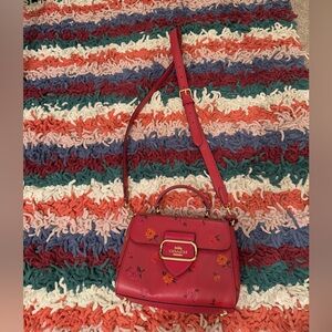Coach Morgan Handbag Red Peony Print